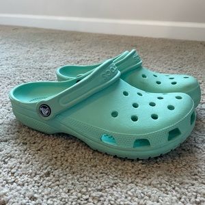 Teal Crocs
